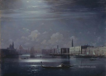 夜の風景 ヴェネツィア ロマンチックな イワン・アイヴァゾフスキー ロシア Oil Paintings